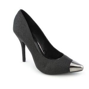 Glitter Pointed Toe Black Heels size 8.5